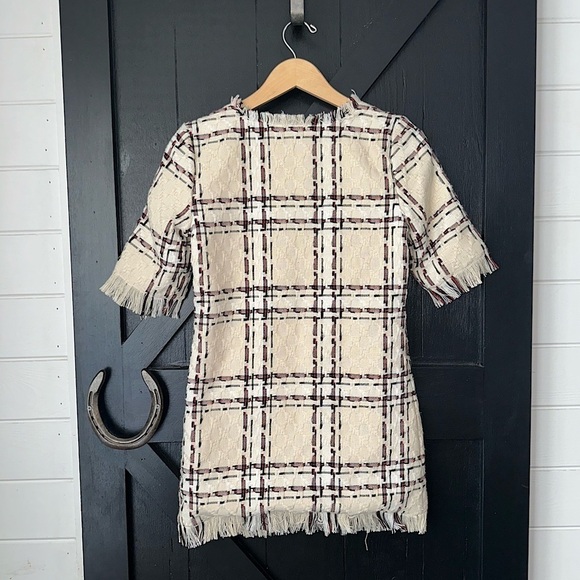 House of Harlow 1960 x REVOLVE Parker Tweed Fringe Mini Dress in Ivory Multi S - Picture 9 of 11